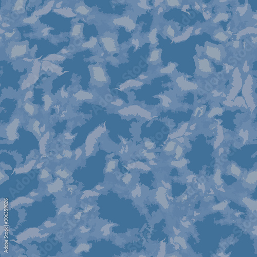 Winter camouflage of various shades of blue and grey colors