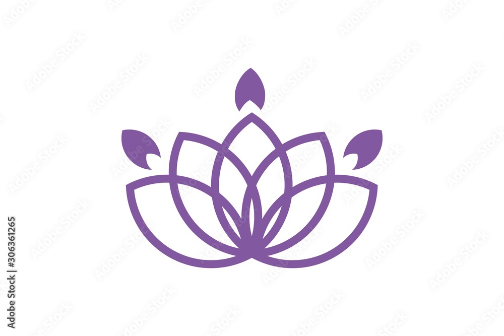 Lotus icon in flat style. Flower leaf vector illustration on white isolated background Lotus icon in flat style. Flower leaf vector illustration on white isolated background