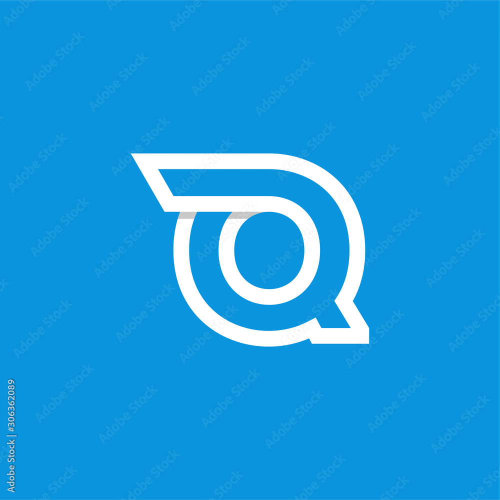 Vector Logo White Wing Letter Q Vector Logo White Wing Letter Q