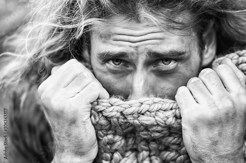 Black and white portrait of...