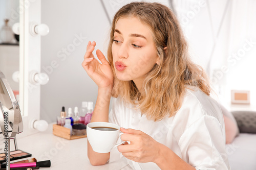 Morning of beautiful young ...