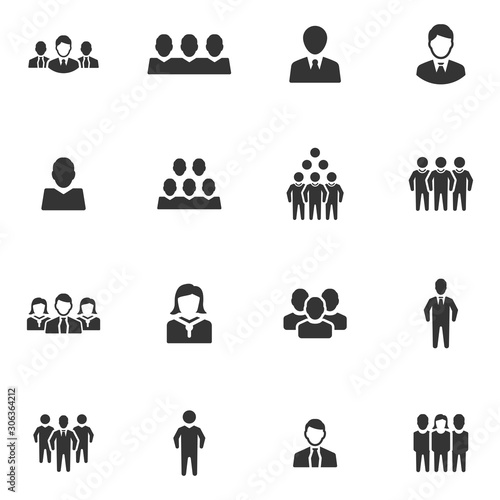 Business people icon set - Grey Version