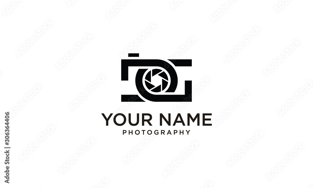 Combination logo from letter D and G form a camera logo design concept	