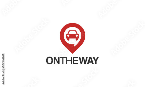 Combination logo from maps and car logo design concept	