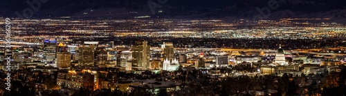 Wallpaper Mural Night lights Panorama of Salt Lake City, Utah Torontodigital.ca