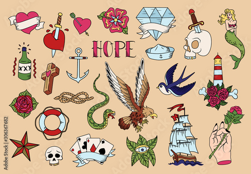 Tattoo Icons Set 