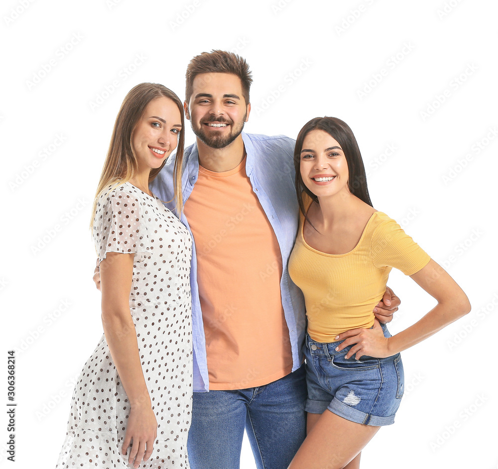 Group of friends on white background Group of friends on white background