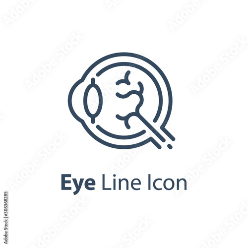 Human organ, eyeball side view, eyesight therapy, vision improvement