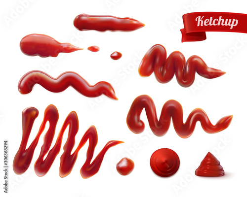 Red Sauce Spots Realistic Set