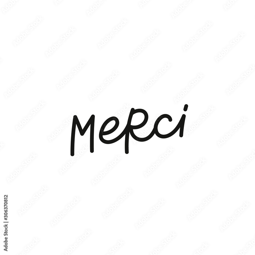 Merci French Thank you calligraphy quote lettering