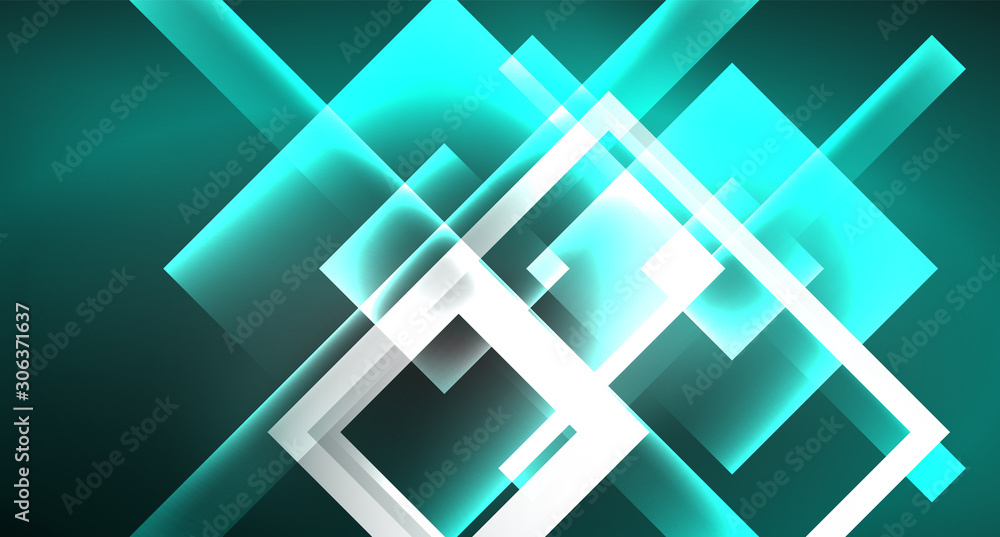 Neon shiny color squares on black, modern template Neon shiny color squares on black, modern template