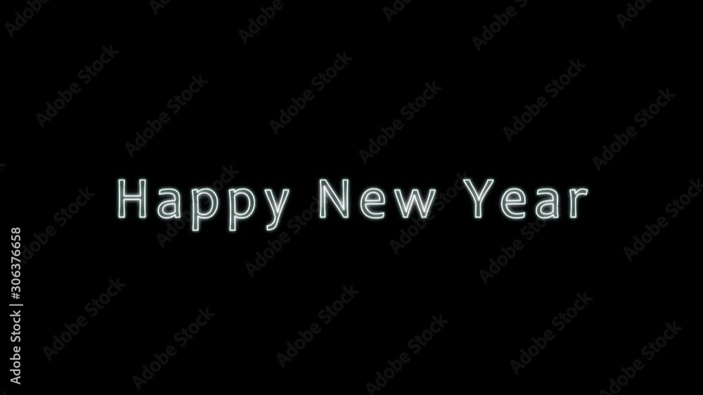 Happy New Year Greeting Text With Light Stroke and Lens Flares Happy New Year Greeting Text With Light Stroke and Lens Flares