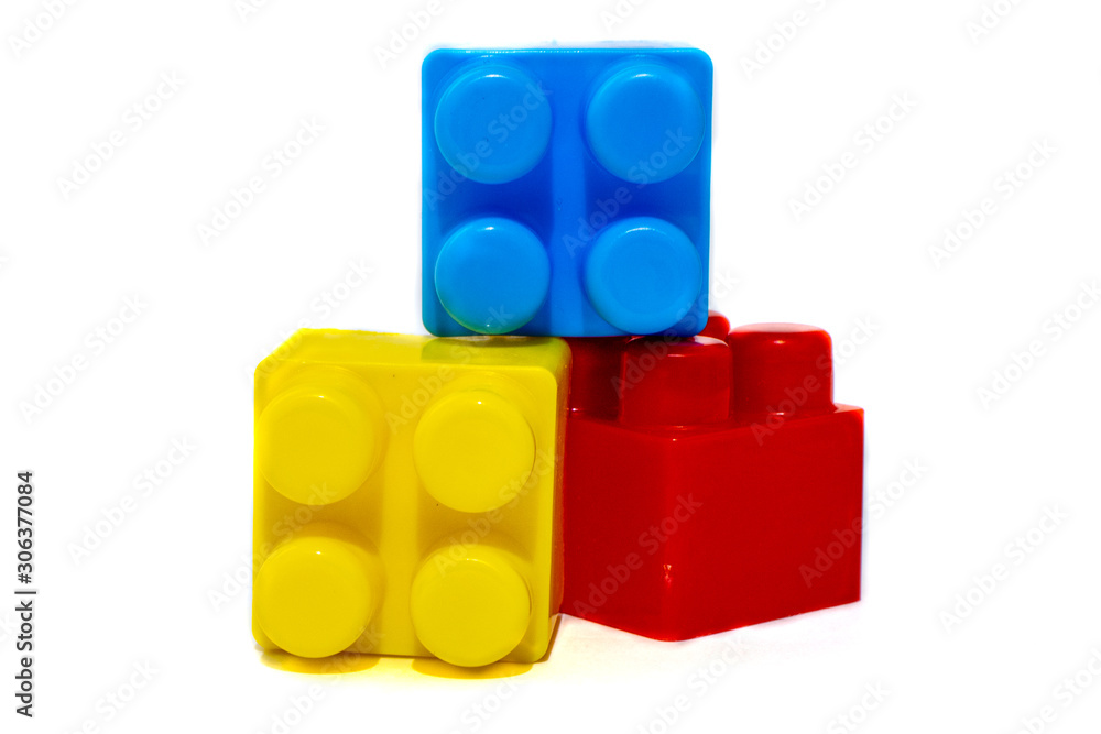 colorful building blocks isolated on white background colorful building blocks isolated on white background
