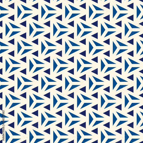Contemporary geometric pattern. Repeated triangles motif. Seamless surface design. Modern geo abstract background. Minimalist wallpaper. Simple ornamental digital paper, textile print. Vector art