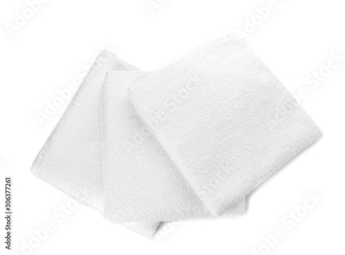 Clean soft towels isolated on white