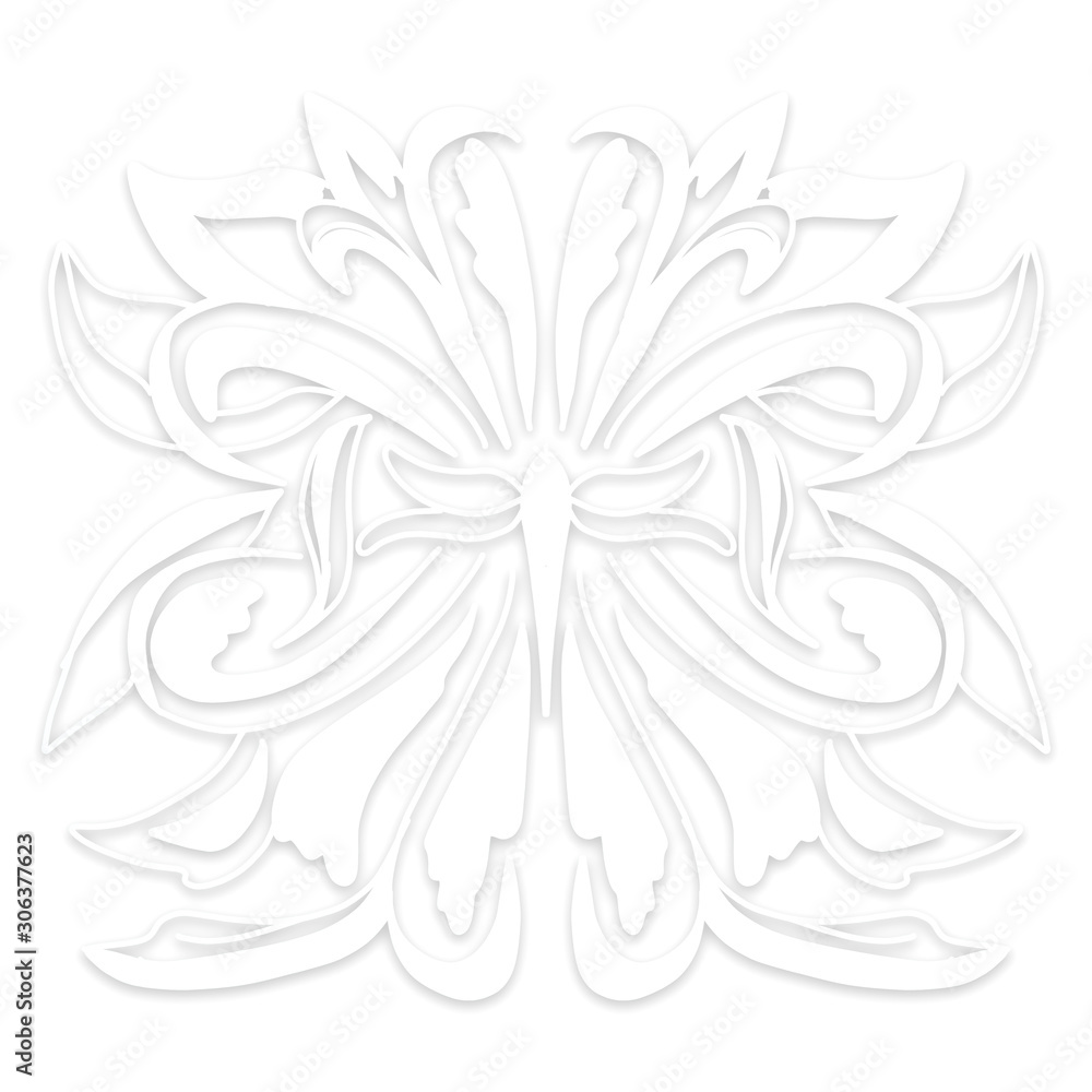 Abstract paper cut to mandala design background.