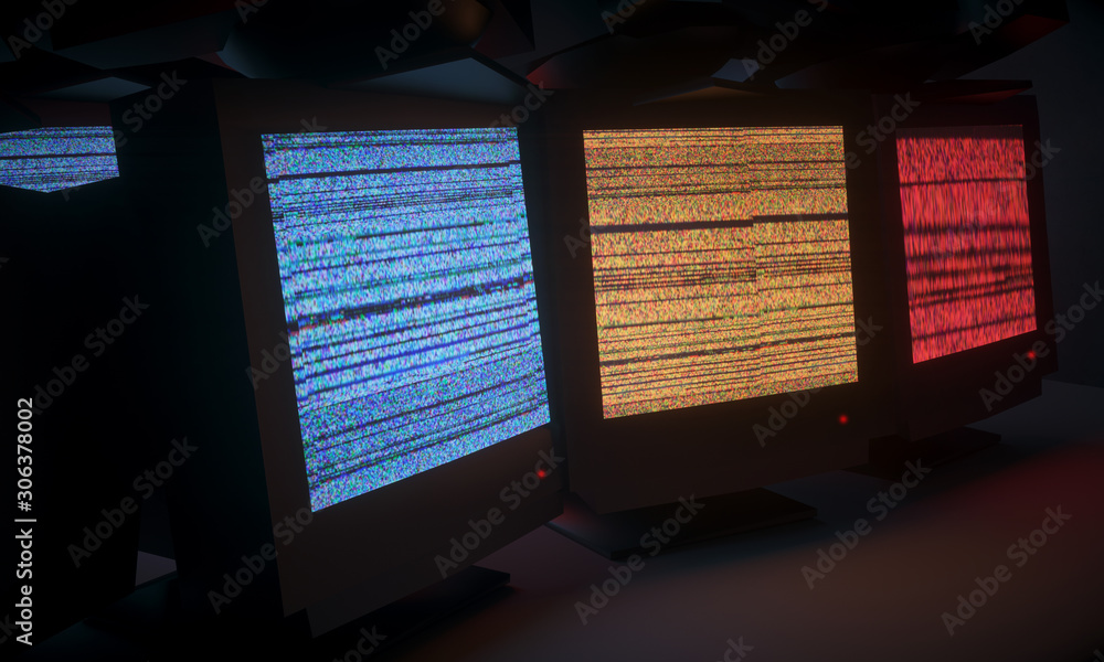 Fototapeta premium Old-fashioned personal computer in retro 80s style. 3d render