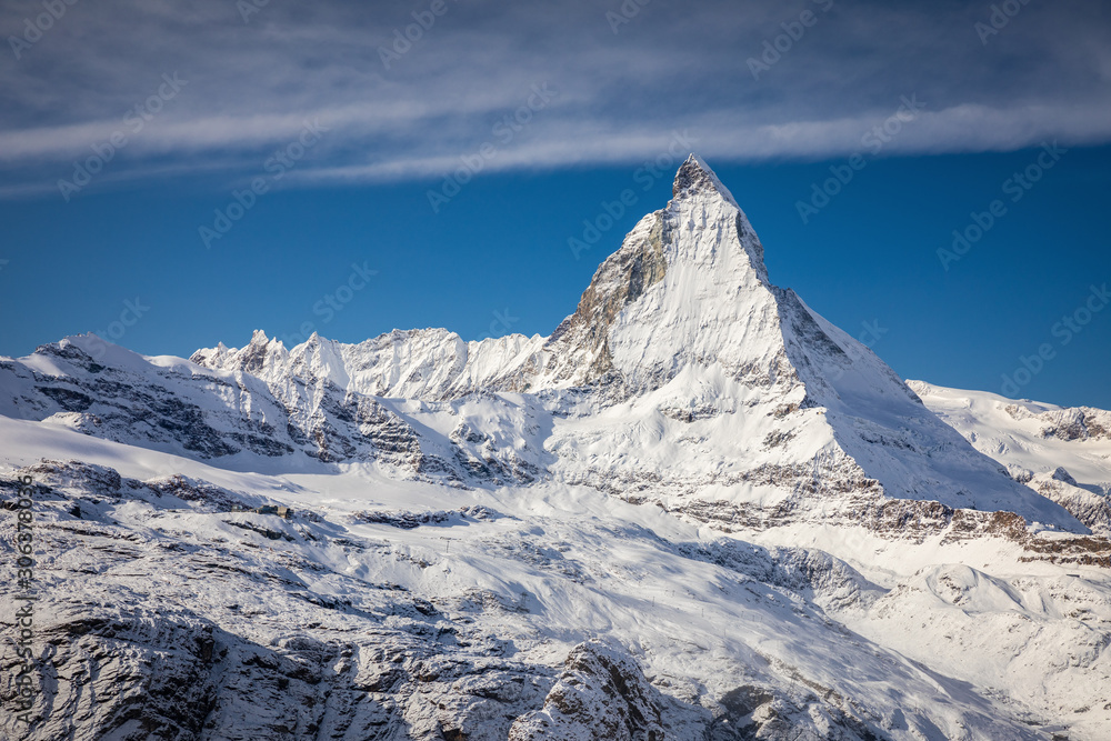 Aerial of Matterhorn summit from Gornergrat