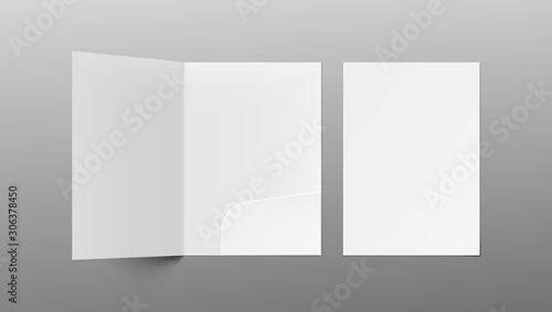 3D A4 Size Single Pocket Folder Mock Up Isolated