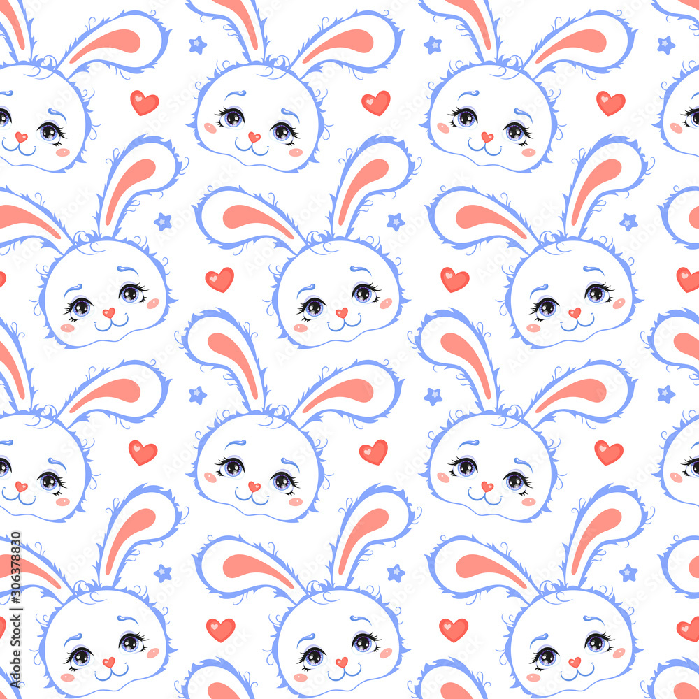 Bunny rabbit seamless pattern. Vote elections fans support group. Vector background. Bunny rabbit seamless pattern. Vote elections fans support group. Vector background.