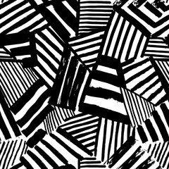 Handdoek met foto Graffiti patronen Abstracte penseelstreken zwart wit patroon  © photo-nuke