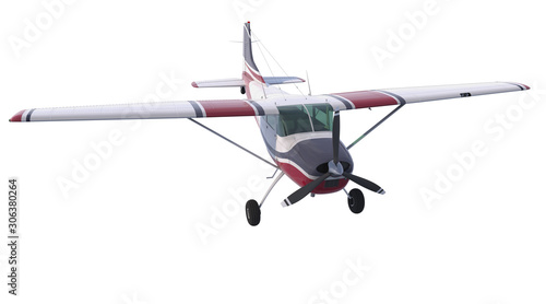 Fotografie Light aircraft isolated on white background