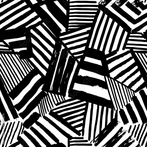 Dazzle  seamless abstract pattern drawn by brush photo