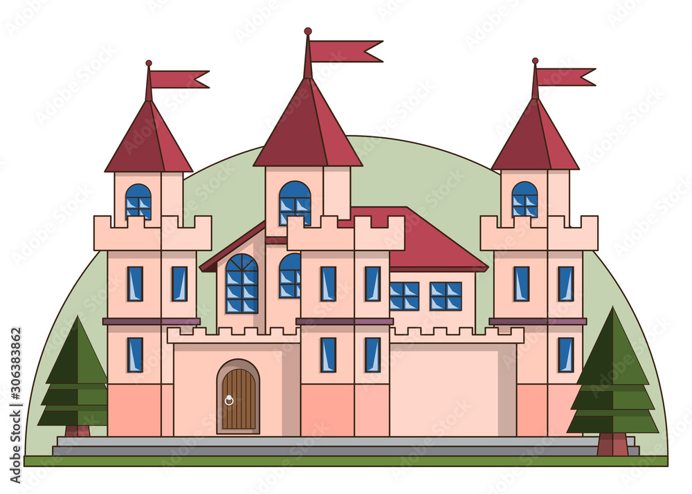 Castle. Isolated on white background. Vector illustration. Castle. Isolated on white background. Vector illustration.