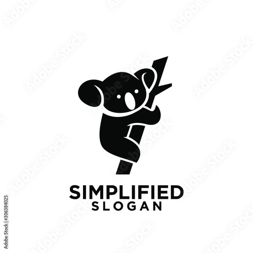 Canvas Print koala black logo icon design vector