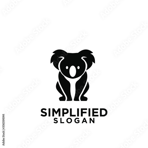 koala black logo icon design vector
