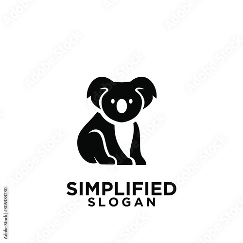 koala black logo icon design vector