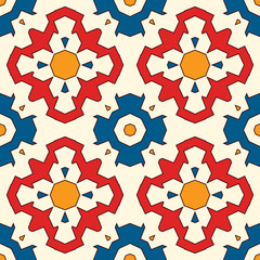 Fototapete Eklektische Muster Antikes Mosaik mit floralem Motiv  © funkyplayer