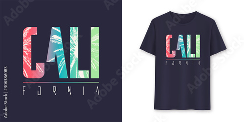 California stylish graphic t-shirt vector design, poster, typography