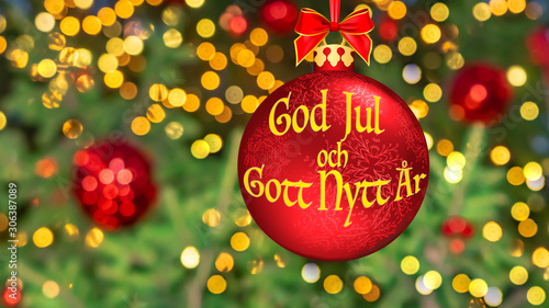 Obraz na plátně Christmas Greetings in Swedish