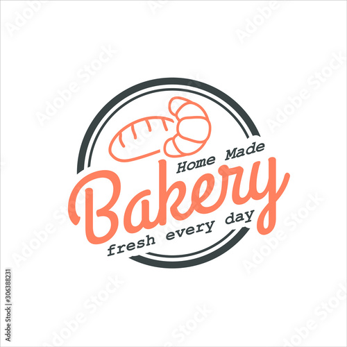 pastry logo simple circle badge stamp concept homemade bakery vector for vintage food template 