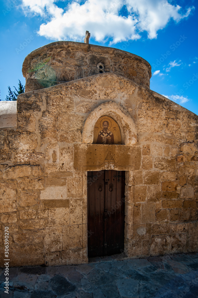 On the outskirts of the village of Chloraka is the church of St. Nicholas, built in Byzantine style. This small church was built by local herders in the 12 century. On the outskirts of the village of Chloraka is the church of St. Nicholas, built in Byzantine style. This small church was built by local herders in the 12 century.
