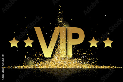 фотографія vip in golden stars background