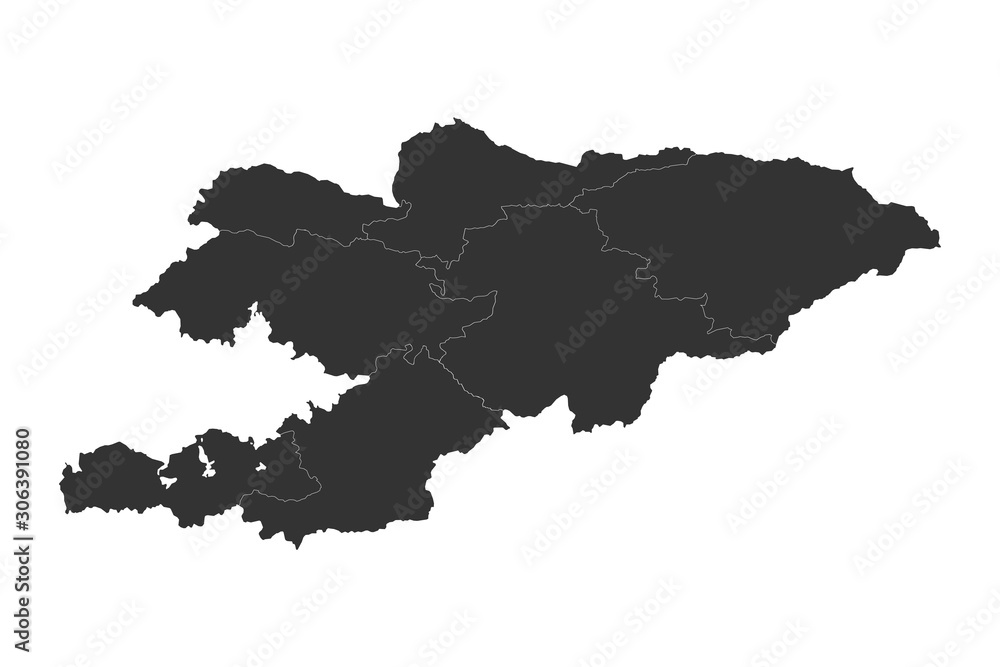 Fototapeta premium kyrgyzstan political map vector background