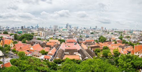 Photography panoramic view of downtonw bangkok, thailand