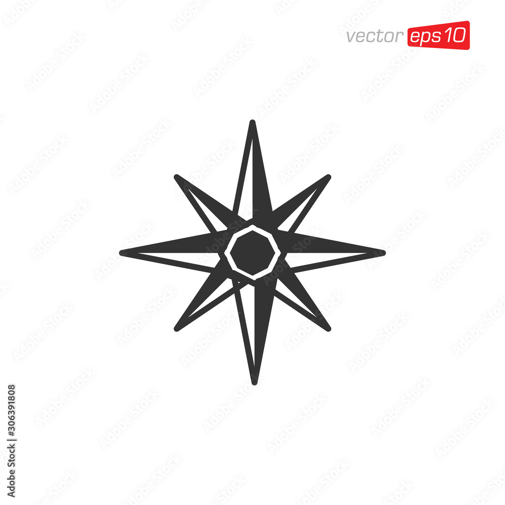Compass Icon Design Vector Template Compass Icon Design Vector Template