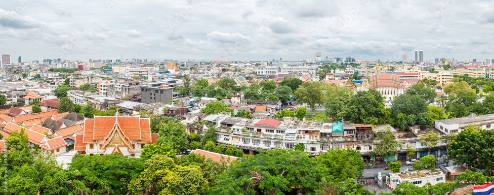 panoramic view of downtonw bangkok, thailand
