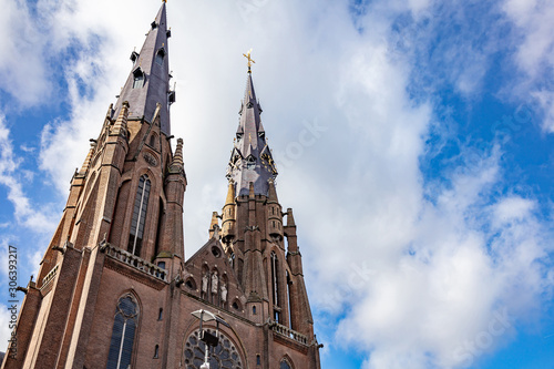 Photography St. Catherine Church in Eindhoven downtown, Holland