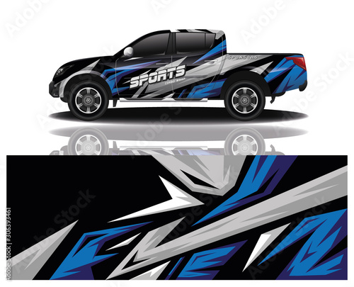 truck car decal wrap design vector