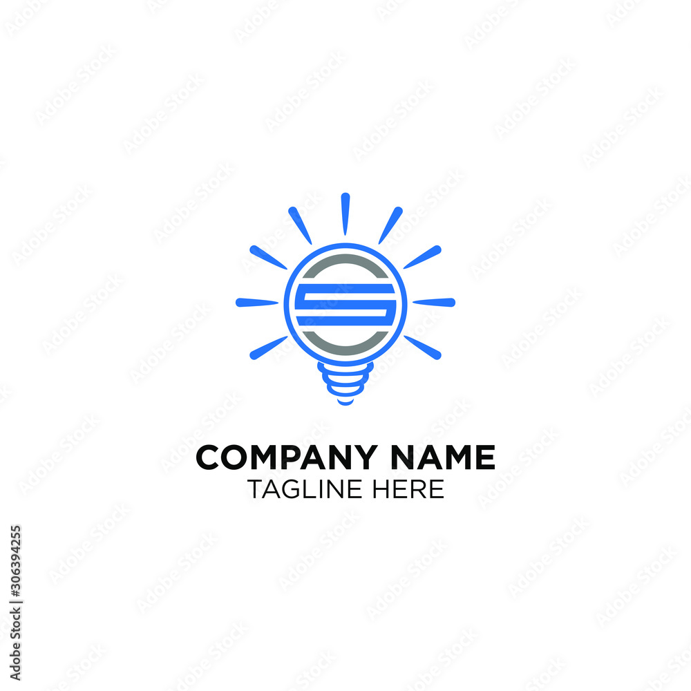initial s company with lamp logo template initial s company with lamp logo template