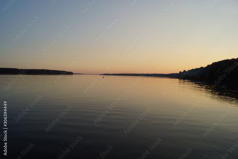 sunset on the lake