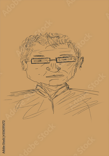 Retrato de un hombre con gafas.