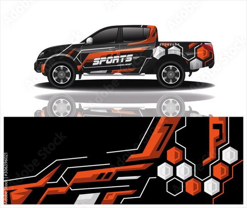 truck car decal wrap design vector