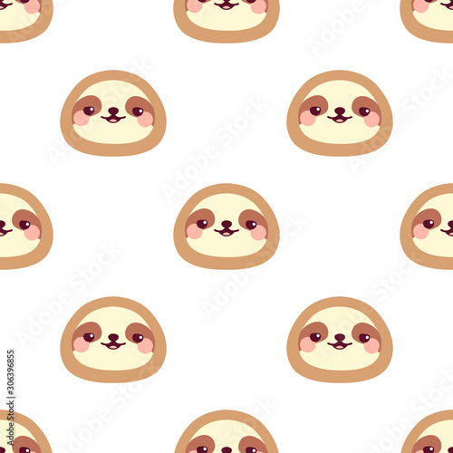 Cute sloth face pattern