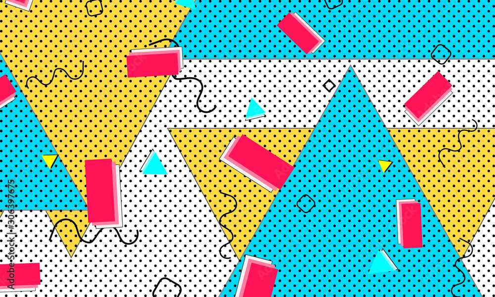 Memphis Design. 90s Flat Background. Memphis Design. 90s Flat Background.
