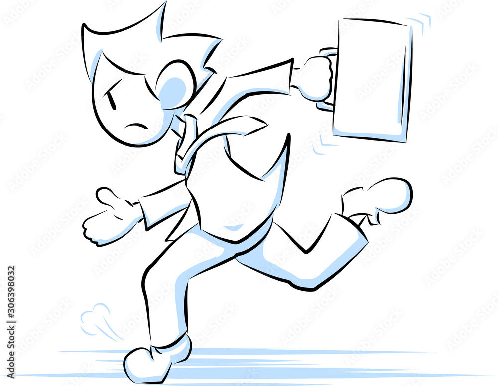 ビジネスマン イラスト 走る 急ぐ Stock Vector Adobe Stock